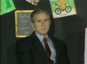 President Bush learns of 9/11 terrorist attacks on America whilst observing class in school; 11 September 2001