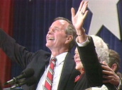President Bush Senior and Barbara Bush celebrating election victory&sbquo;  Washington; 08 Nov 88