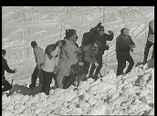 Rescue teams search alpine ski resort of Axamer Lizum after avalanche&sbquo;  Tyrol; 1968