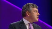 Chancellor Gordon Brown praises Prime Minister Tony Blair\%27s premiership in speech to party delegates at conference&sbquo;  Manchester; 25 September 2006