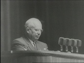 Soviet Union President Nikita Khrushchev delivers speech at Communist Party Congress&sbquo;  Soviet Union; 1959