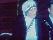 Mother Teresa dedicates her award to those who work in "spreading God\%27s love amongst men"&sbquo;  London; 1973