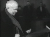 Soviet leader Nikita Khrushchev registers to vote at Communist Party function&sbquo;  USSR; 1950\%27s