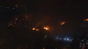 Blazing fires across city at night following Hanshin Earthquake&sbquo;  Kobe&sbquo; Japan; 17 January 1995