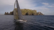 Track around yacht sailing off Flinders Island&sbquo;  Sydney to Hobart Yacht Race&sbquo; Bass Strait; 26 December 2007