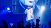 Jay-Z prompts crowd to raise their hands as he performs \%27I Miss You\%27&sbquo;  Urban Music Festival&sbquo; Earls Court Arena&sbquo; London; 8 May 2004