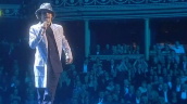Jamiroquai performs \%27Love Foolosophy\%27 as models walk by wearing Burberry designs&sbquo;  Fashion Rocks&sbquo; Royal Albert Hall&sbquo; London; 15 October 2003