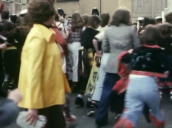 Police attempt to control crowds of Bay City Rollers fans outside concert hall&sbquo;  Cardiff; 1975