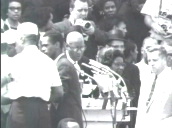 A. Philip Randolph making speech at Lincoln Memorial&sbquo;  March on Washington; 28 Aug 63