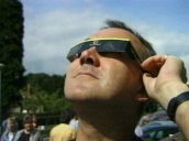 People watching eclipse through special viewers&sbquo;  Total Eclipse in the UK; 11 Aug 99