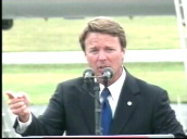 John Edwards talking at podium about values of John Kerry&sbquo;  West Virginia; 09 Jul 04