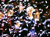 Senator John McCain&sbquo;  Republican Presidential candidate at election rally&sbquo; ticker tape falls from sky covering cheering crowd and McCain&sbquo; Clempson University&sbquo; South Carolina; 18 Feb 00