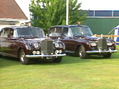 Pan right across line of grand Rolls Royce cars&sbquo;  Royal Ascot week&sbquo; c. Jun 91