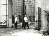 Two guards patrol at gates to prison&sbquo;  USA; 1930\%27s