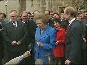 Baroness Thatcher supports William Hague during Conservative Party leadership contest&sbquo;  Westminster; 18 Jun 97
